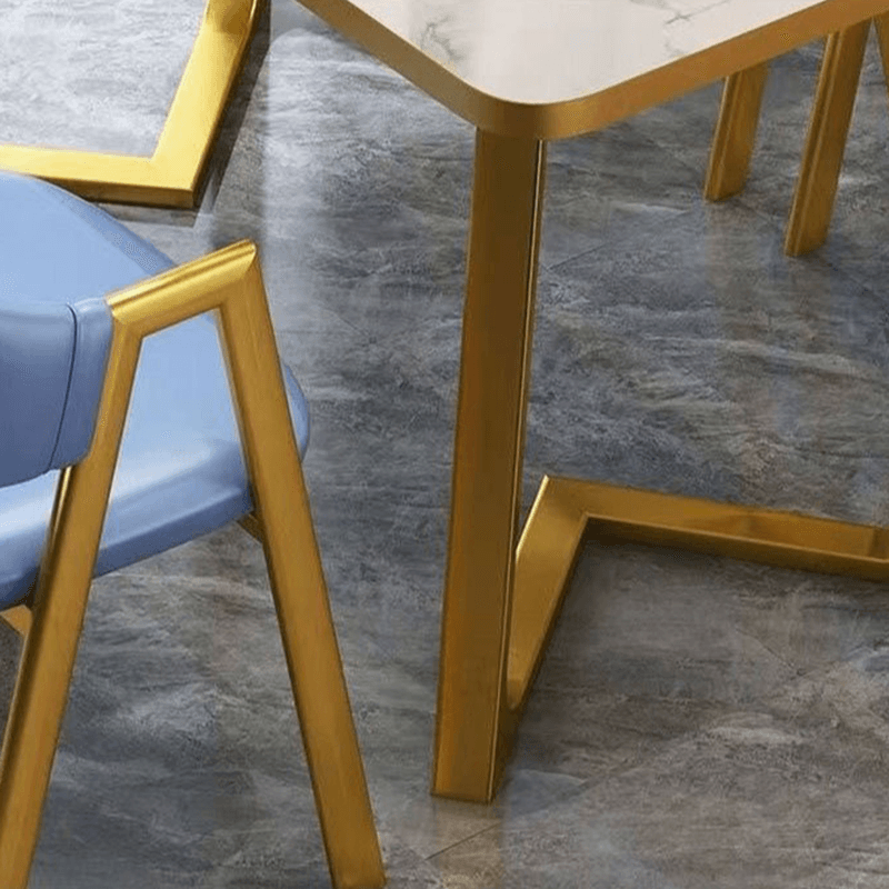 Dining Table Set in Luxurious Style with Recycled Wood Top and Sleighing Base - image 17