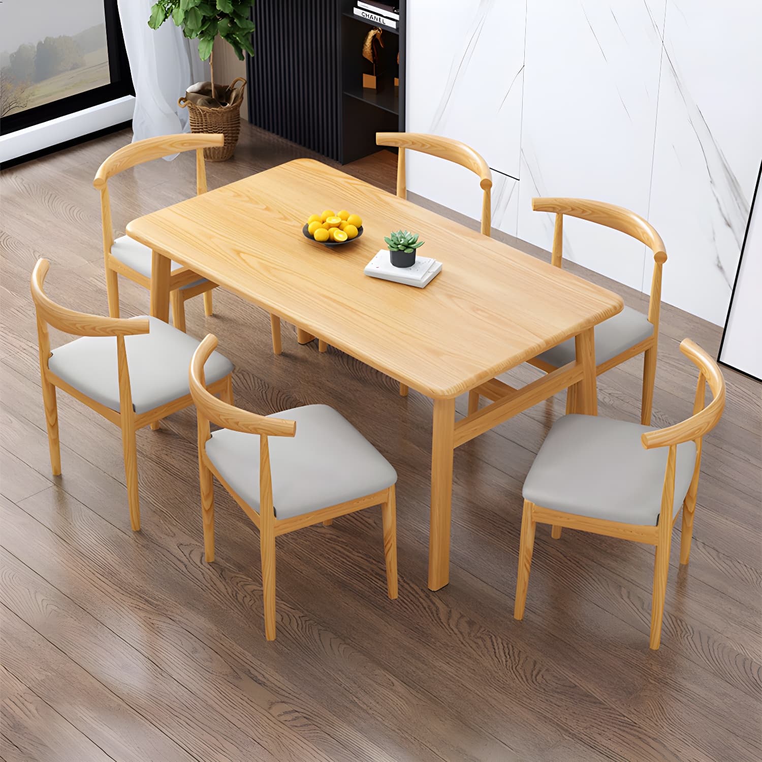 Modern Kitchen Wood Furniture of Standard Height Formal Dining Room Table Set - image 6
