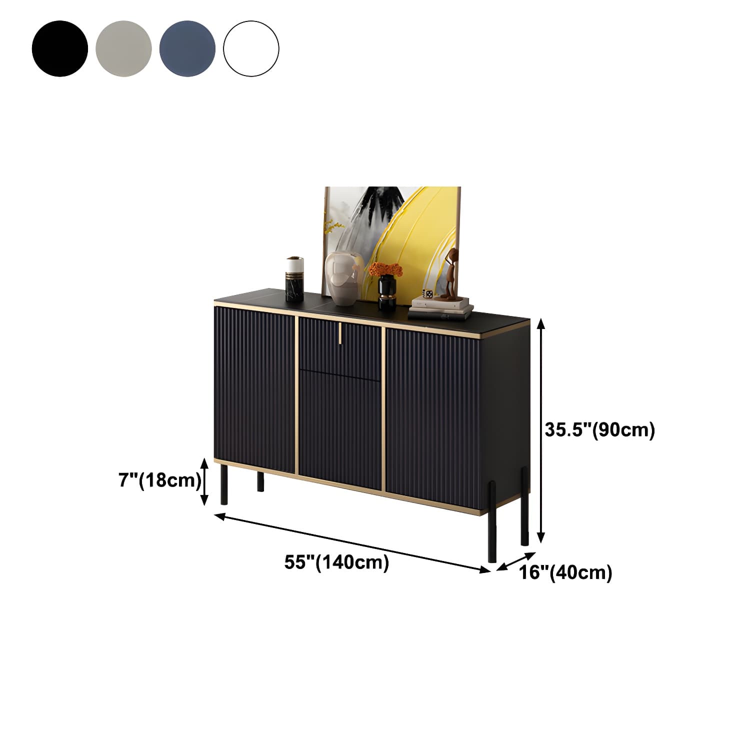 Glam Sideboard Stone Top Sideboard with Door for Living Room - image 18