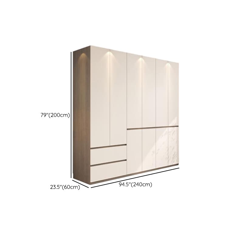 Beige Modish Armoire Cabinet in Manufactured Wood with Soft Close Drawer, Soft Close Door, Interior Shelves, and Clothing Rod - image 19