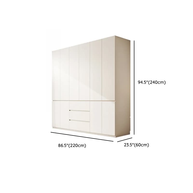 White Modern Simple Style Manufactured Wood Wardrobe Armoire with Soft Close Drawer, Soft Close Door, Interior Shelves, and Hanging Rod - image 39