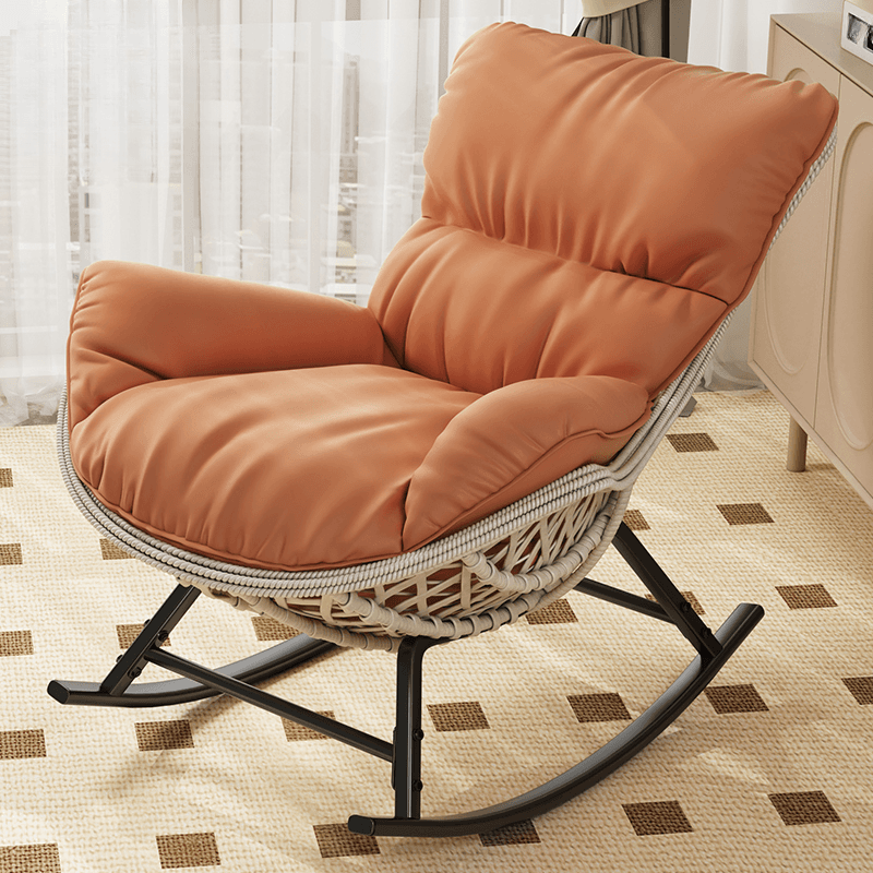 Trendy Upholstered Rocking Chair with Plush Cushioning - image 8