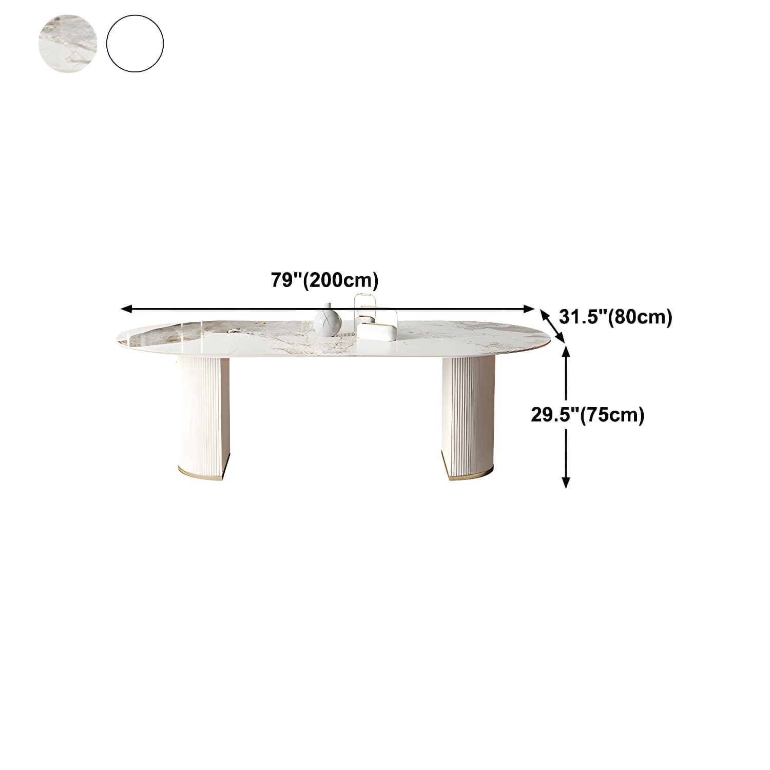 Traditional Luxury Dining Table Sintered Stone Oval Table for Home - image 16