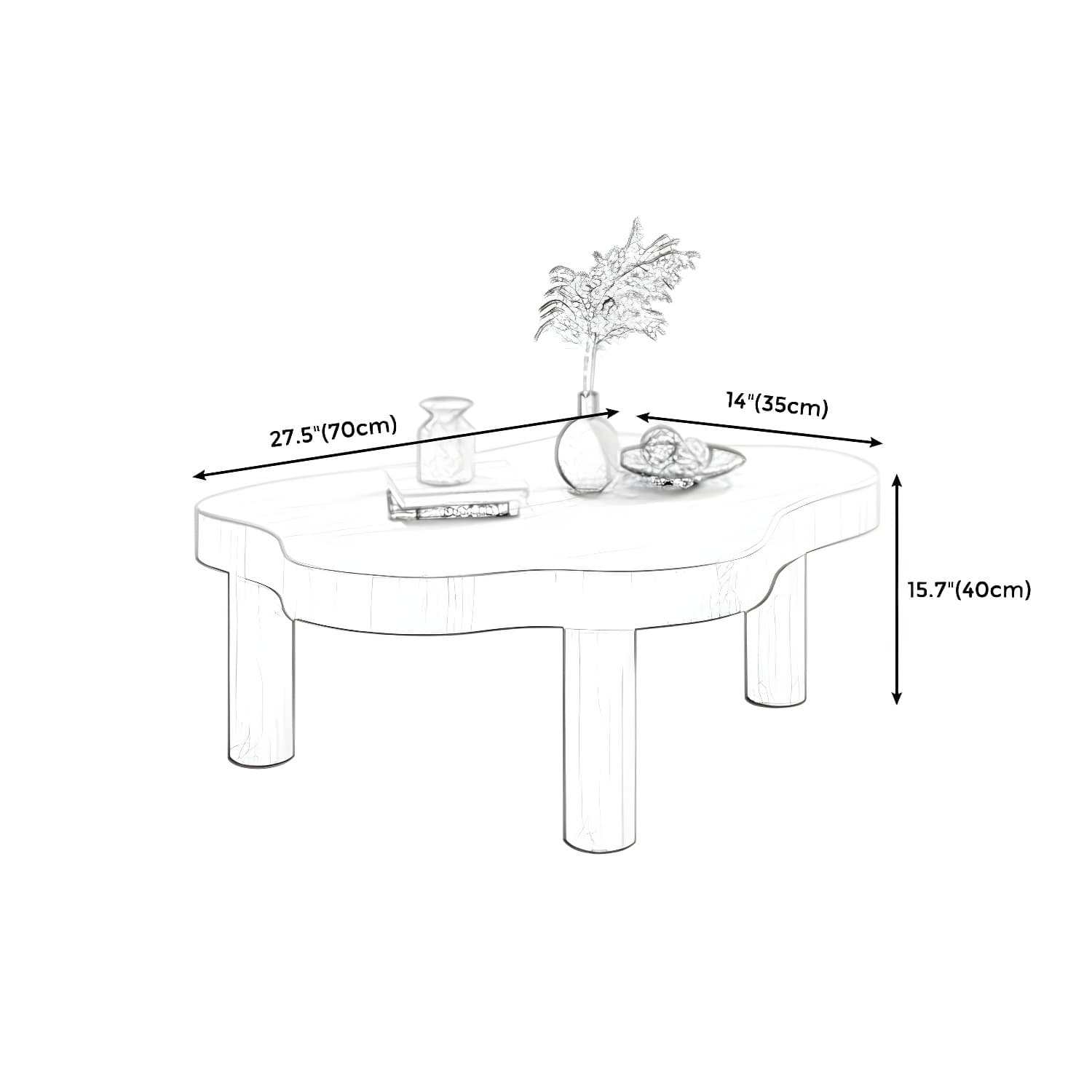 Contemporary 3 Legs Coffee Table Wood Cloud Shaped Cocktail Table - image 14