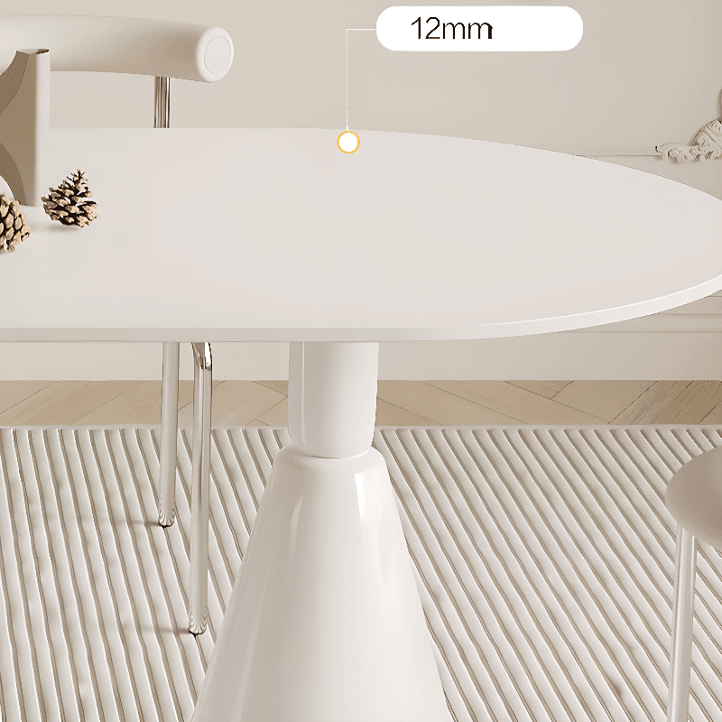 Simplistic Dining Table with Chalk Stone Top, Fixed Table, Seats 4 to 8, Scratch-immune - image 10