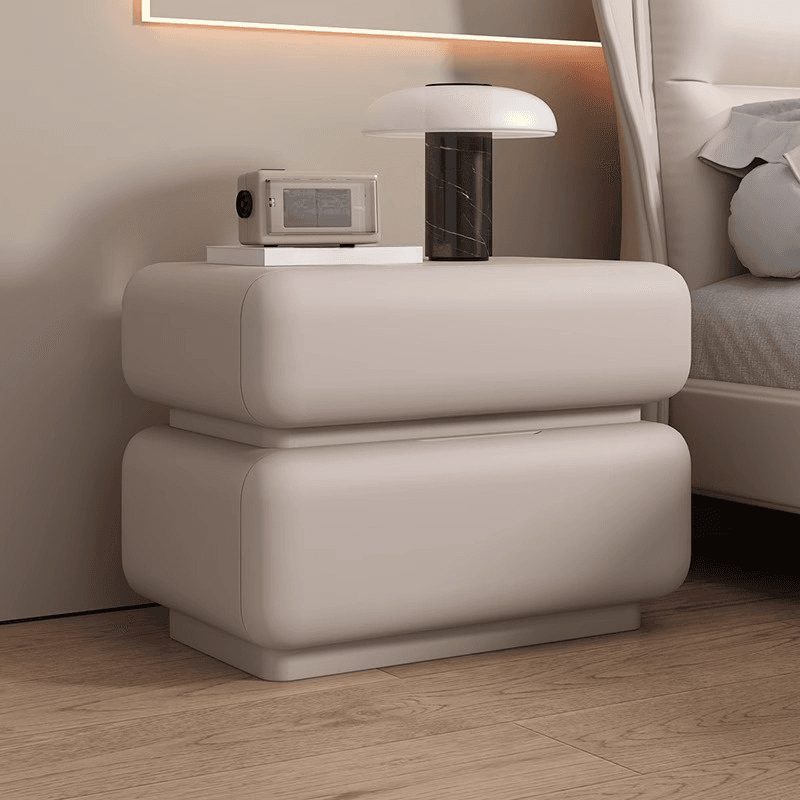 Modern Simple Style Nightstand With Drawer Organization with 2 Drawers and Pu Leather Countertop - image 5