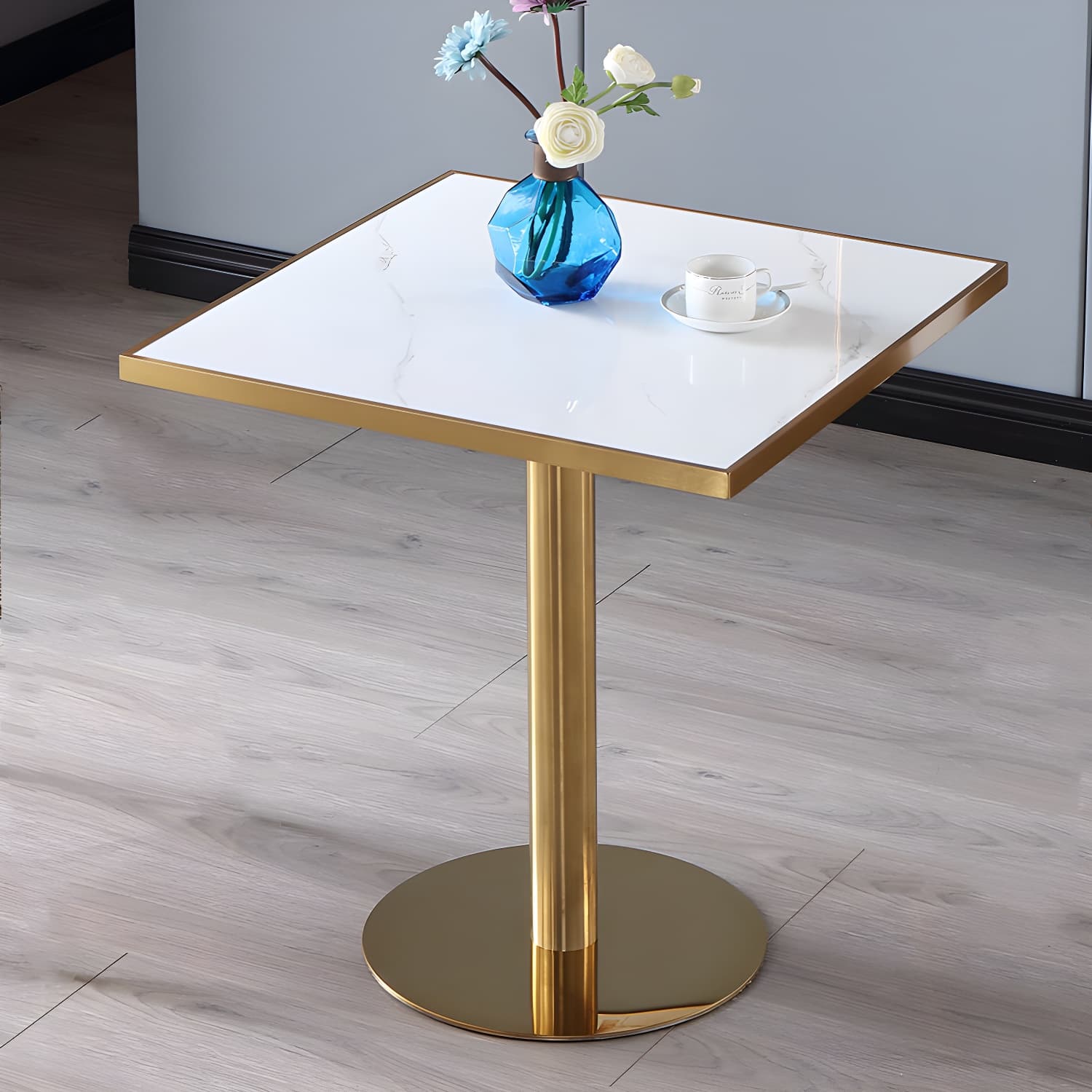 Sintered Stone Three-Color Dining Table Luxury Tulip Base Table for Dining Room - image 8