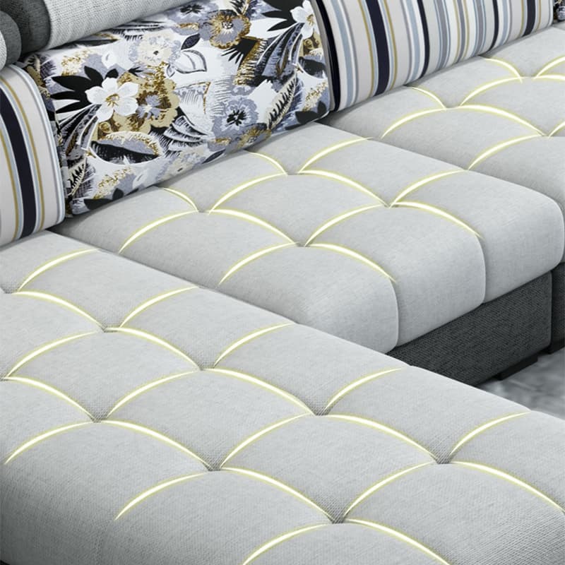 Modern Reversible L-Shape Sectional Sofa with Pillow Top Arm Design and Adjustable Headrest - image 17