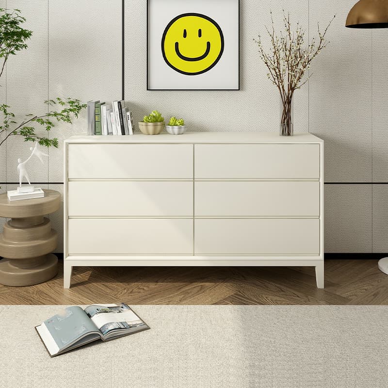 Pine Wood Modern Dresser with Soft Close Drawers - Compact and Stylish Bedroom Storage Solution