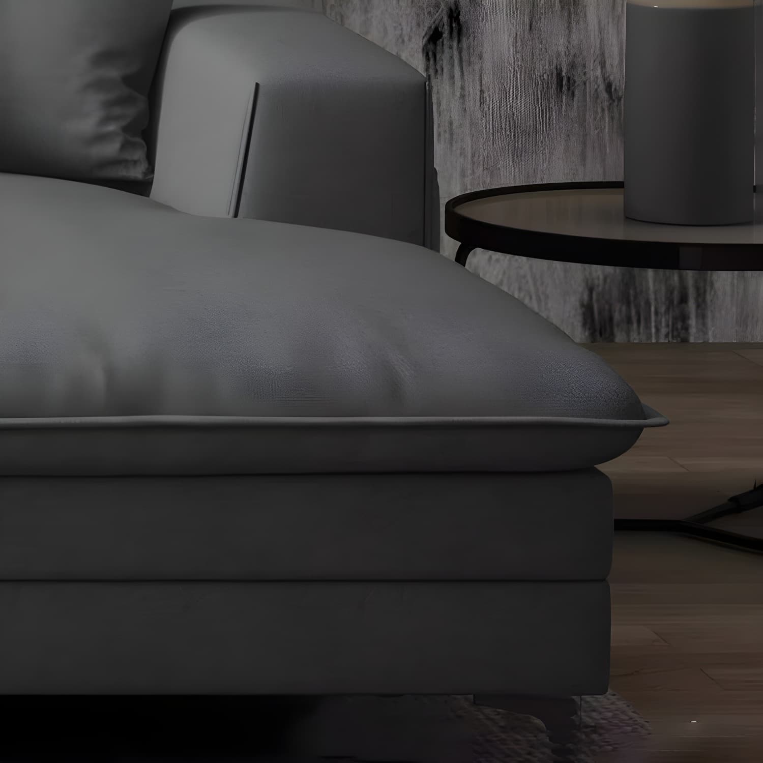 Modern Wood Frame Stationary Sectional Sofa with Black Legs and Storage in Cotton Blend Upholstery - image 13