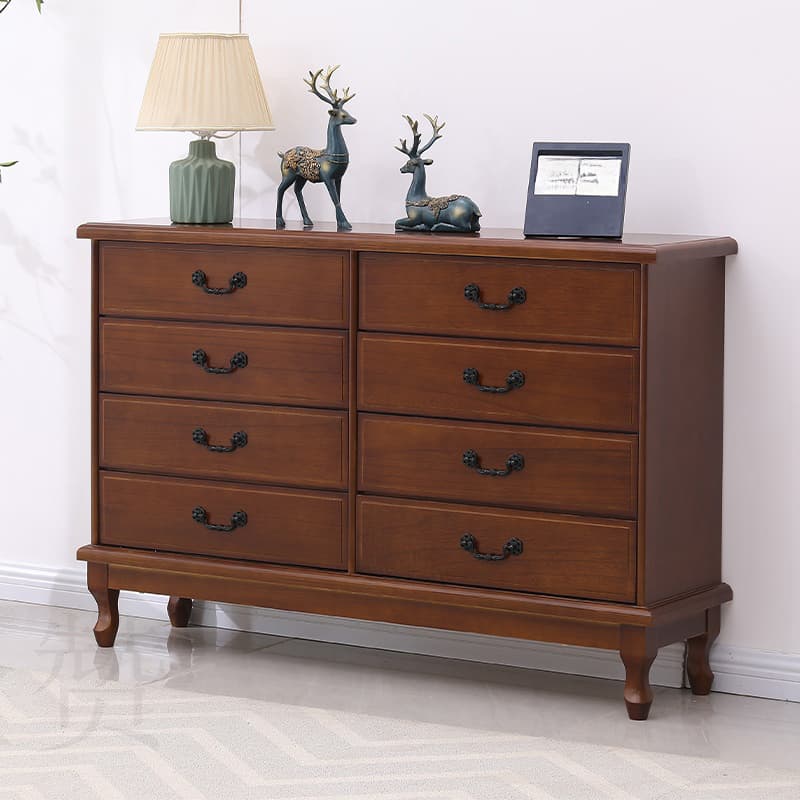 Traditional Style Black Handle Chest with Drawers in Solid Wood - image 9
