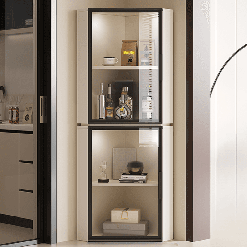 Nook Detached Accent Cabinet with Damp-proof and Scratch-immune Features, Glazed Door, Grip Bars, and Midnight Black/Chalk/Sepia Top - image 8