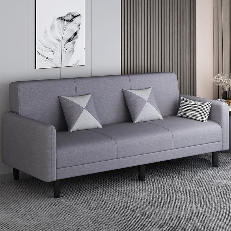 Trendy Solid Color Stain Resistant Standard Sofa in Grey/Cerulean/Beige with Arm, 4-seater/Seats 3 and 2 Pillows - image 19