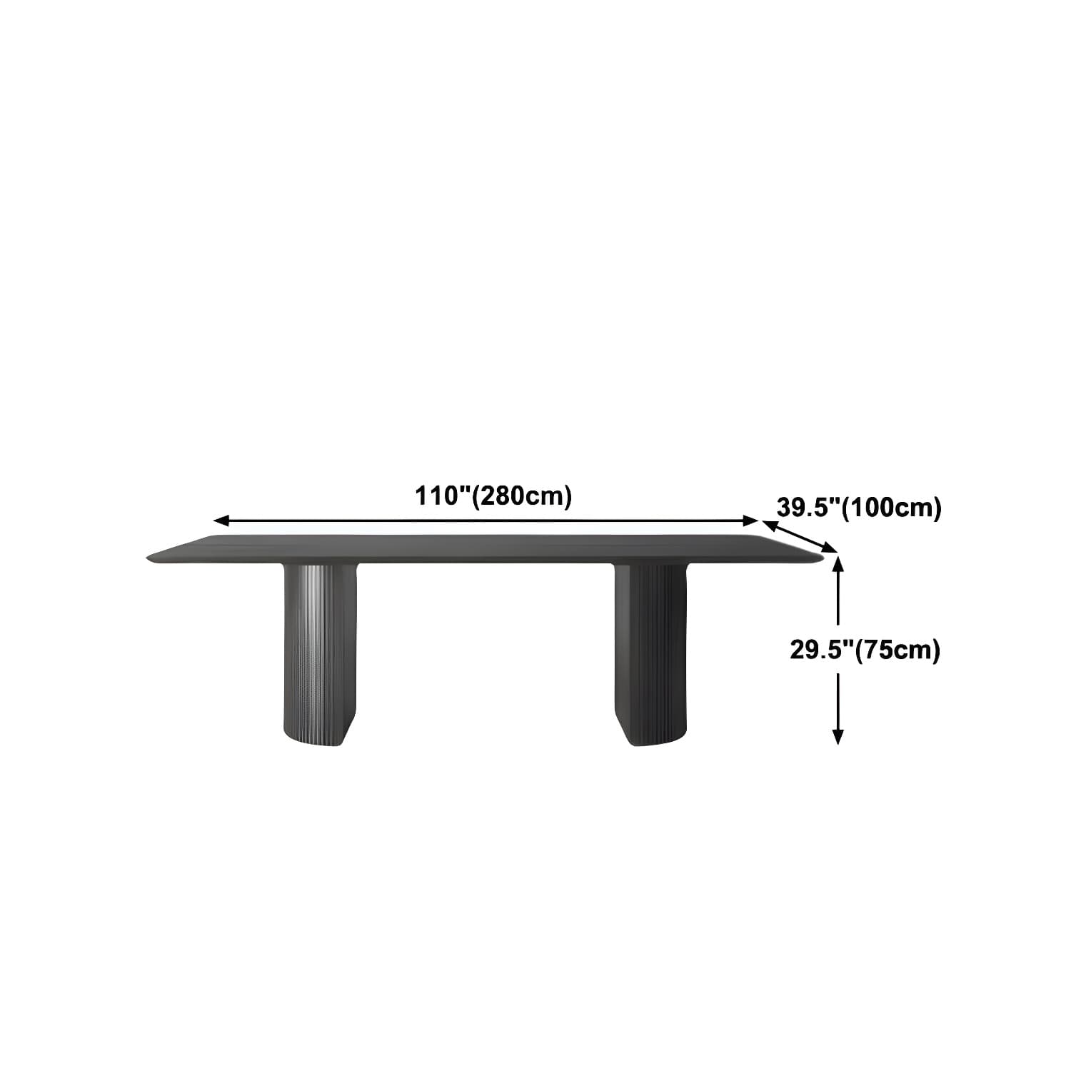 Modern Pine Wood Table for Restaurant Black Dining Table with Double Pedestal - image 23