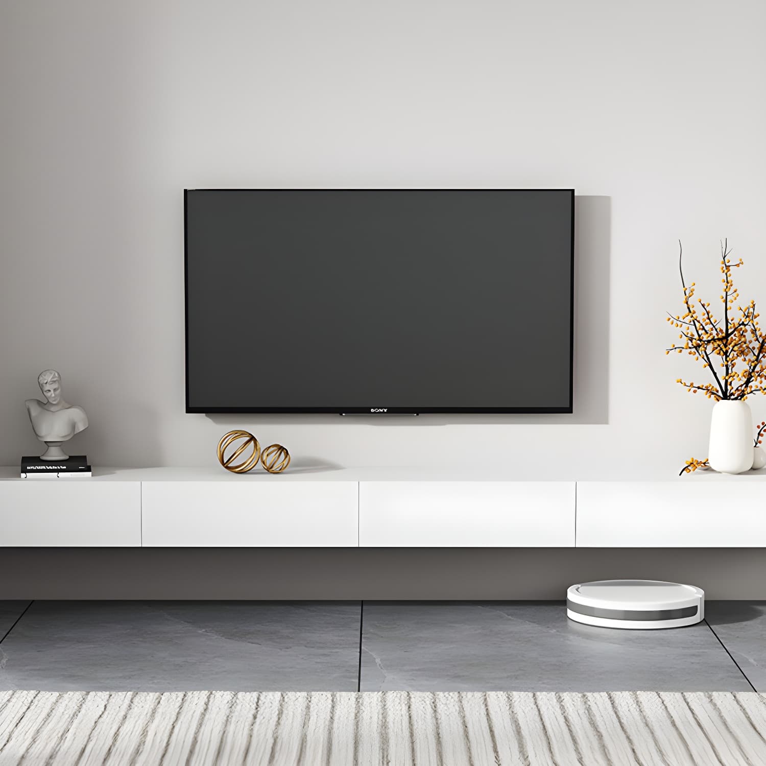 Floating Mount TV Stand Modern TV Stand Console with Drawers - image 7