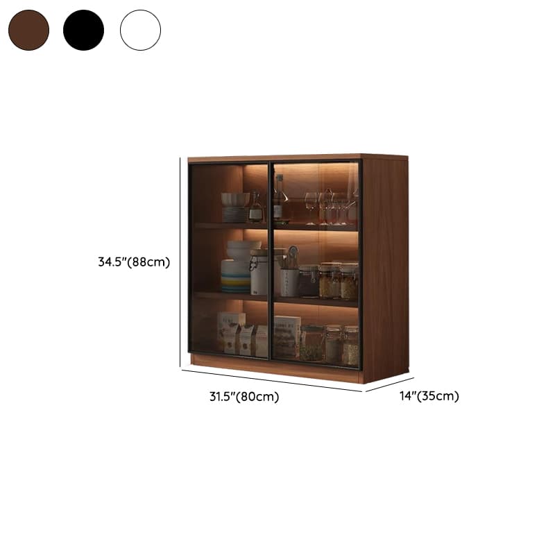 Trendy Sideboard with Cupboard, Narrow/Standard Size, Three Internal Shelves, Composite Wood Countertop, and Glass-panel Door - image 10