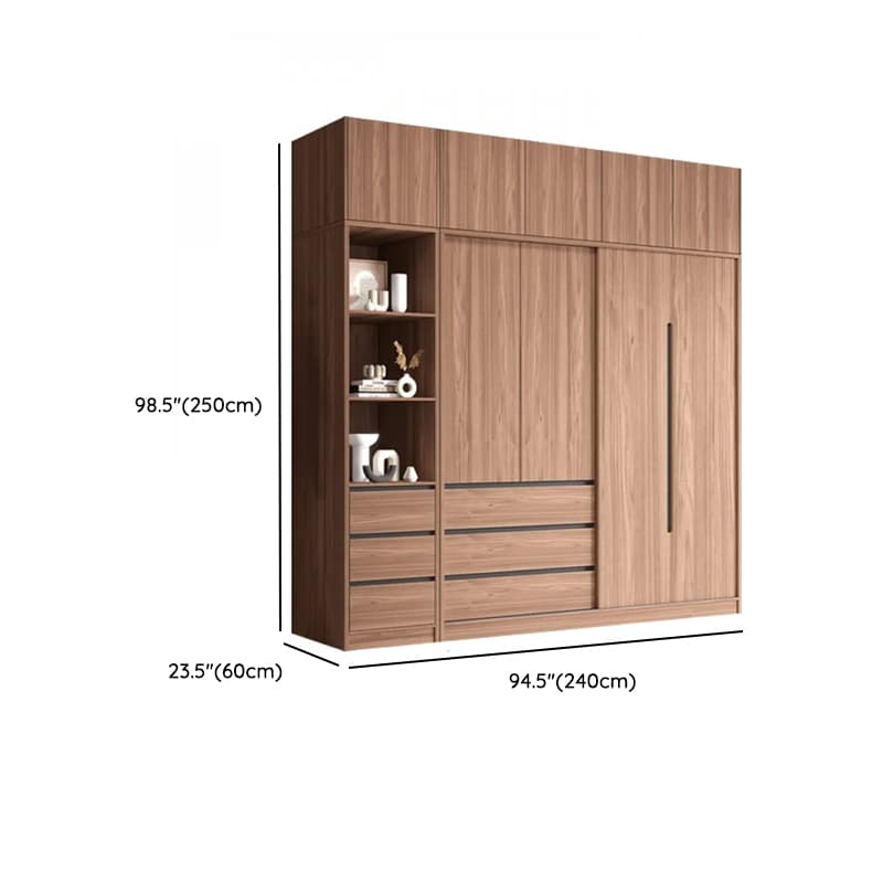 Modern Simple Style Sand Manufactured Wood Self-supporting Wardrobe with Soft Close Drawer, Interior Shelves & Soft Close Door - image 29