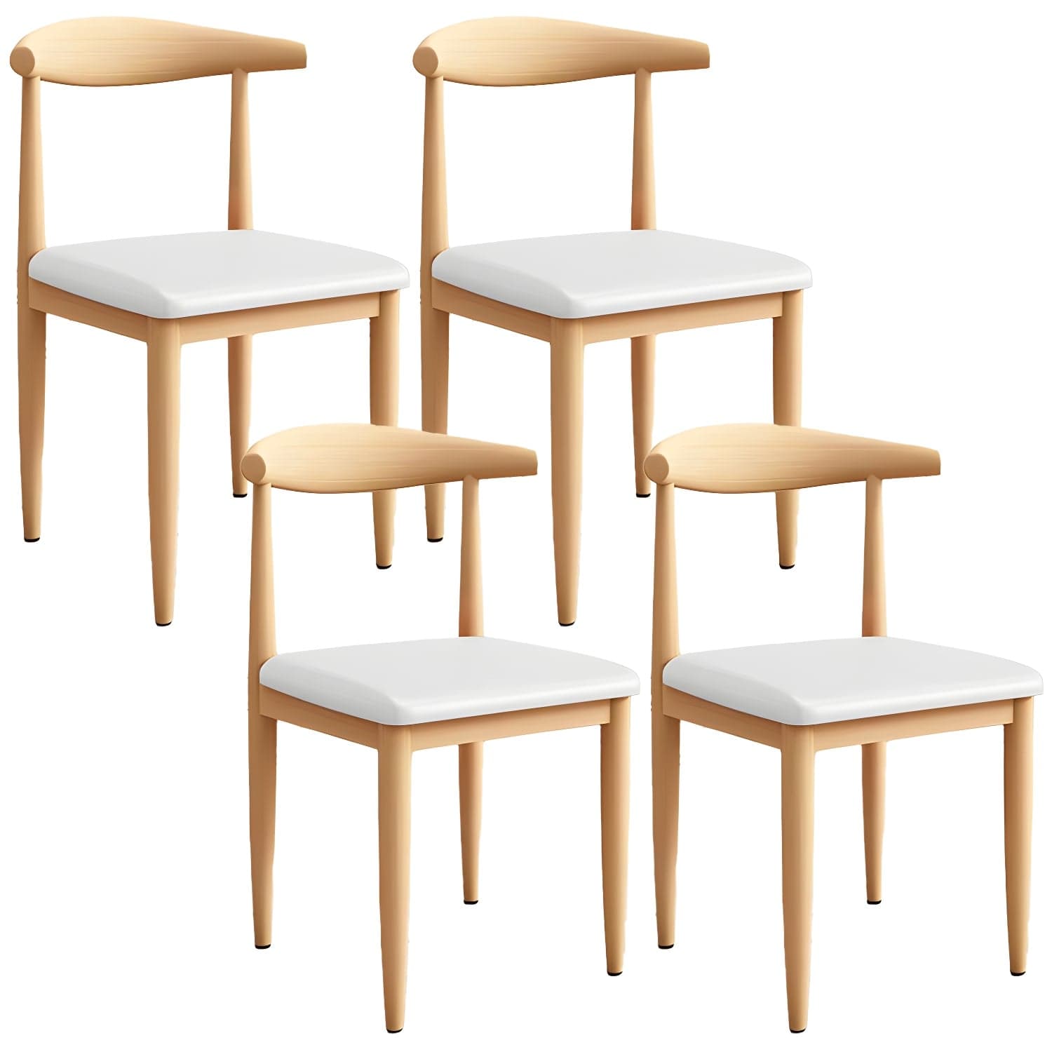 Modern Kitchen Dining Chairs Open Back Dining Chair with Metal Base - image 14