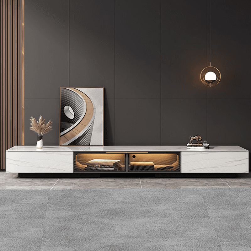 Rectangular TV Stand for Drawing Room with Light and Door - image 8