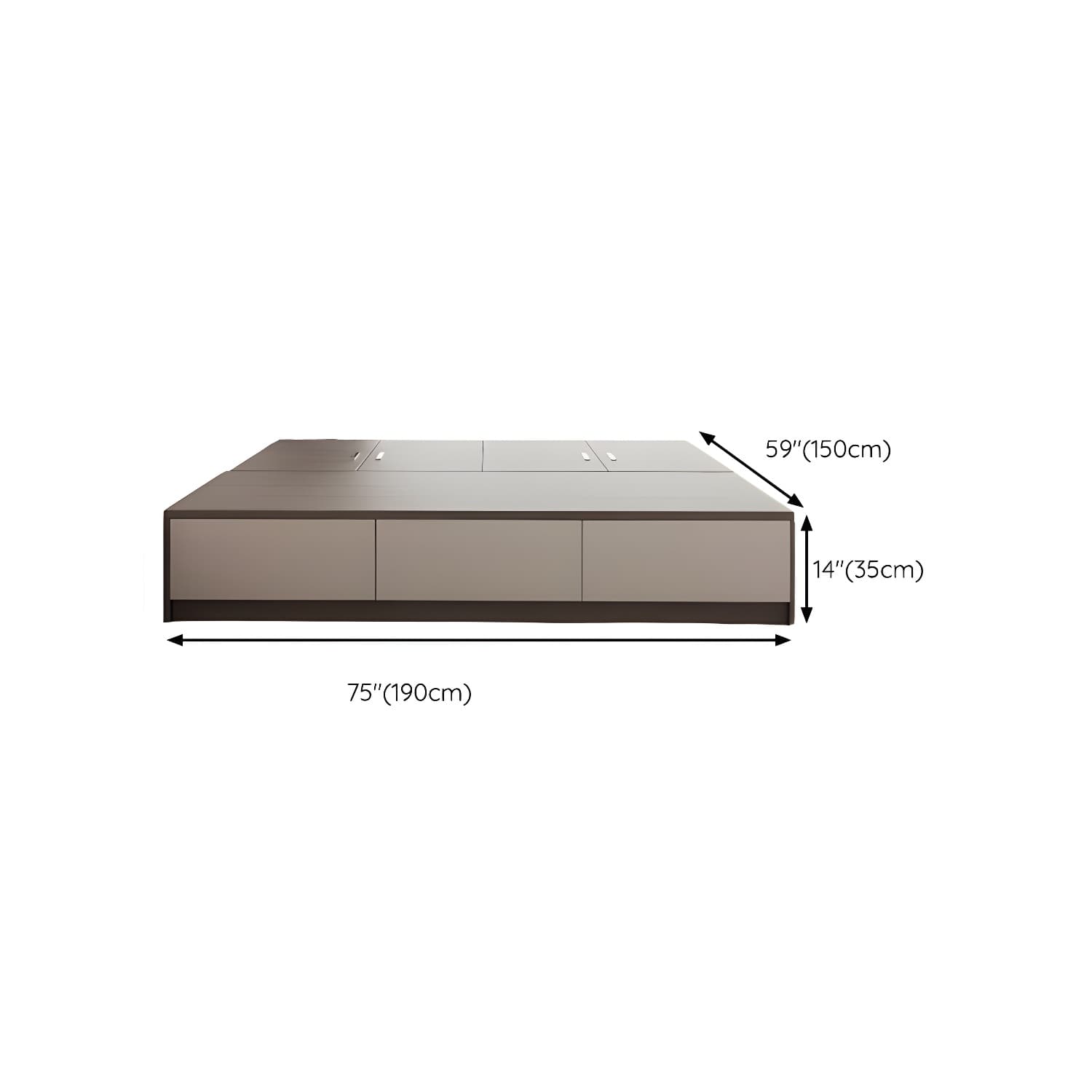 Brown Wood Lift Up Storage Bed with 3 Drawers and Solid Color Design - image 18