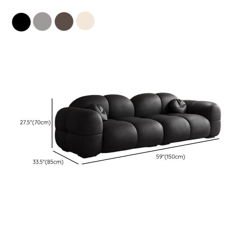 Trendy Solid Color Stain Resistant Loveseat in Light Gray/Olive Green/Beige for 2 People with 2 Pillows - image 23