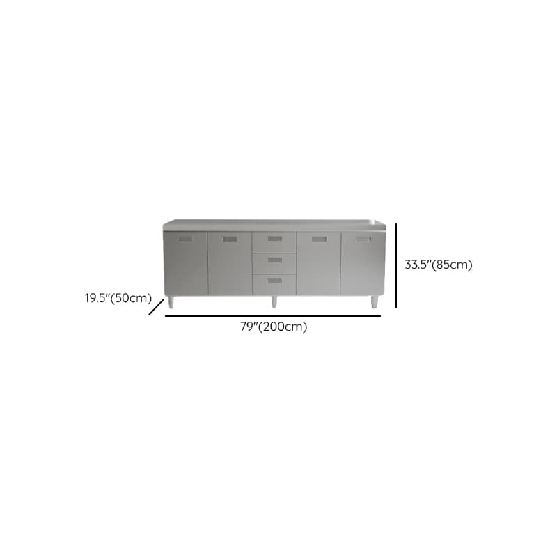 Simple Metallic Alloy Standard/Narrow Buffet Table with 2 Shelves, 4 Doors/3 Doors/2 Doors & Functional Storage Cabinet - image 20
