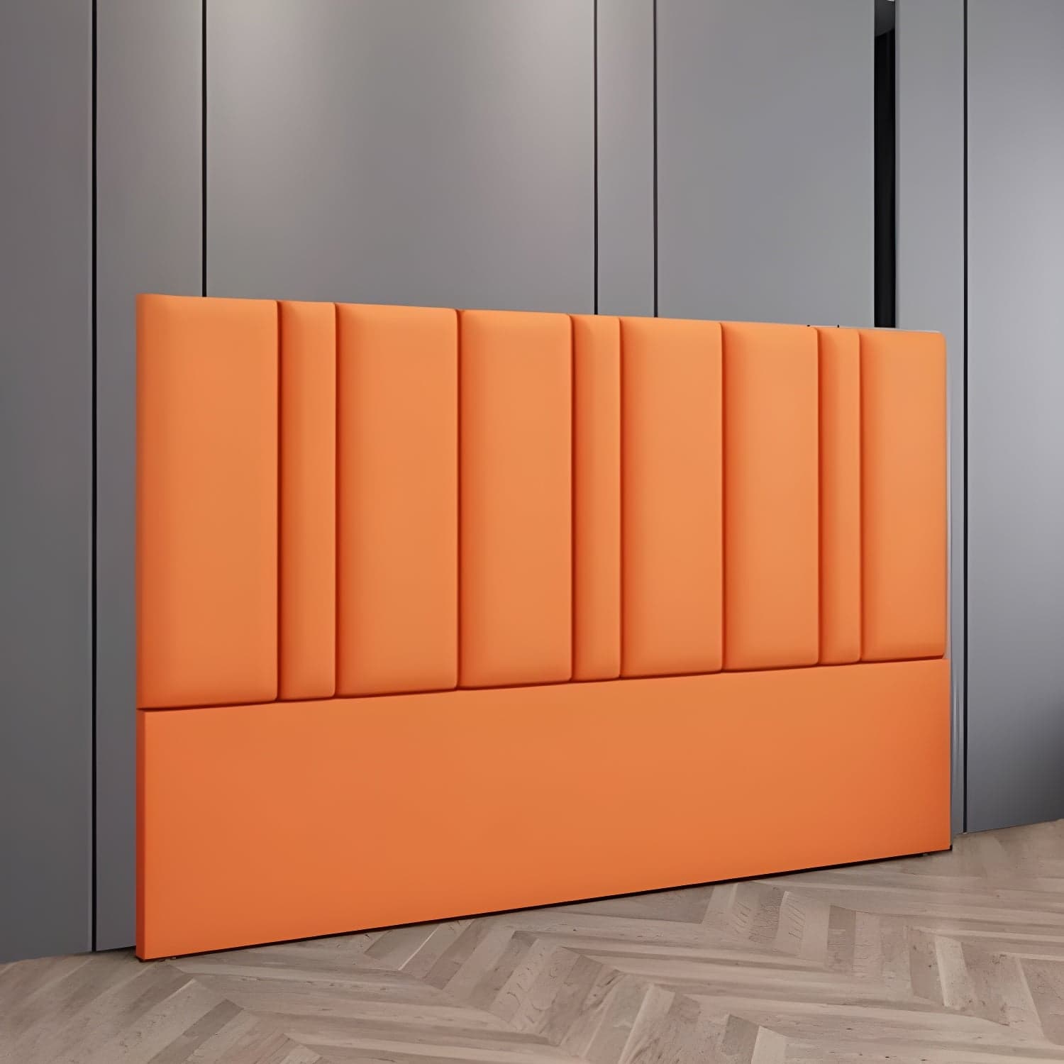 Stylish Upholstered Panel Headboard with Wood Legs and Modern Rectangular Design - image 6