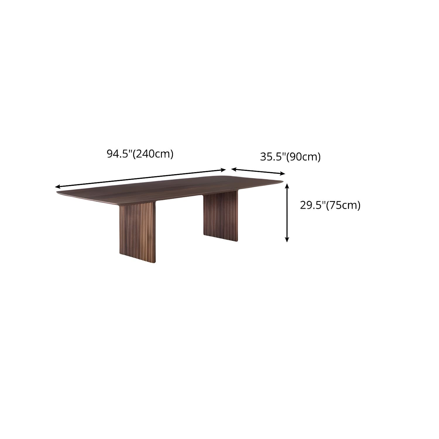Modern Rectangle Dining Site Table Solid Wood Double Pedestal Kitchen Dining Table - image 29