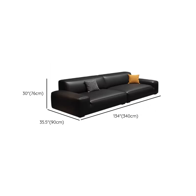 Modern Solid Color Water Resistant Sofa in Midnight Black with 6-seater Capacity and 2 Pillows - image 17