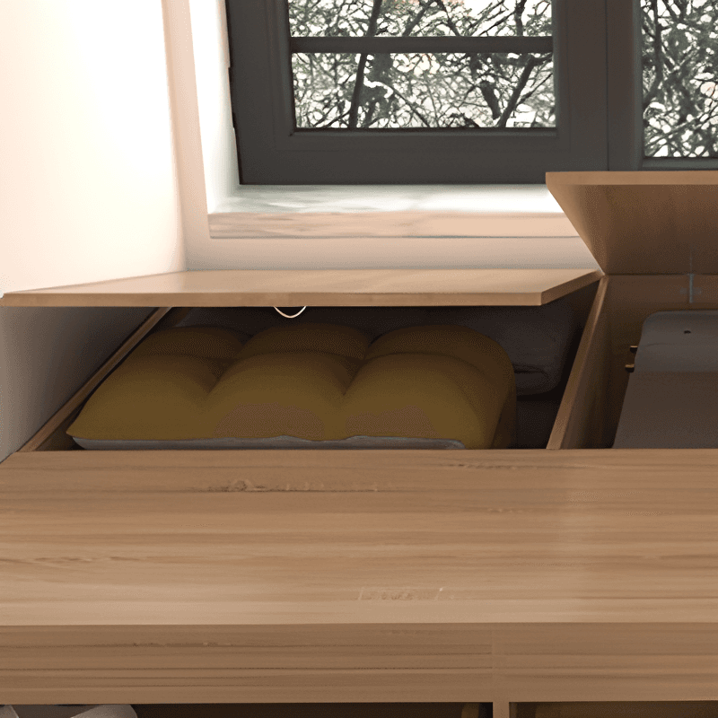 Natural Color Solid Color Storage Included with Storage Drawer for Bedroom - image 4