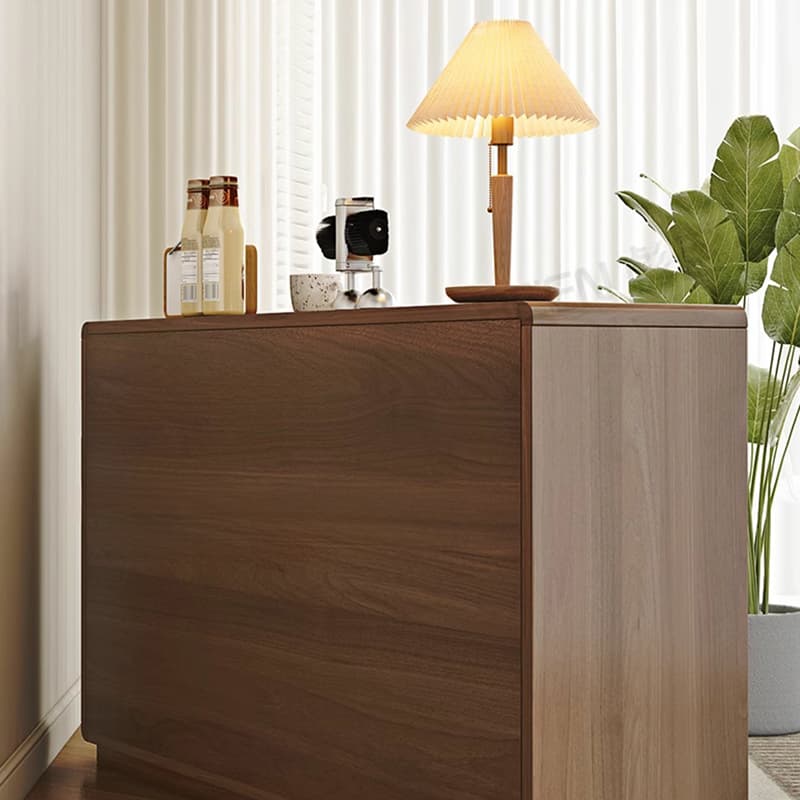 Modern Brown Storage Chest Solid Wood Freestanding with Drawers - image 8