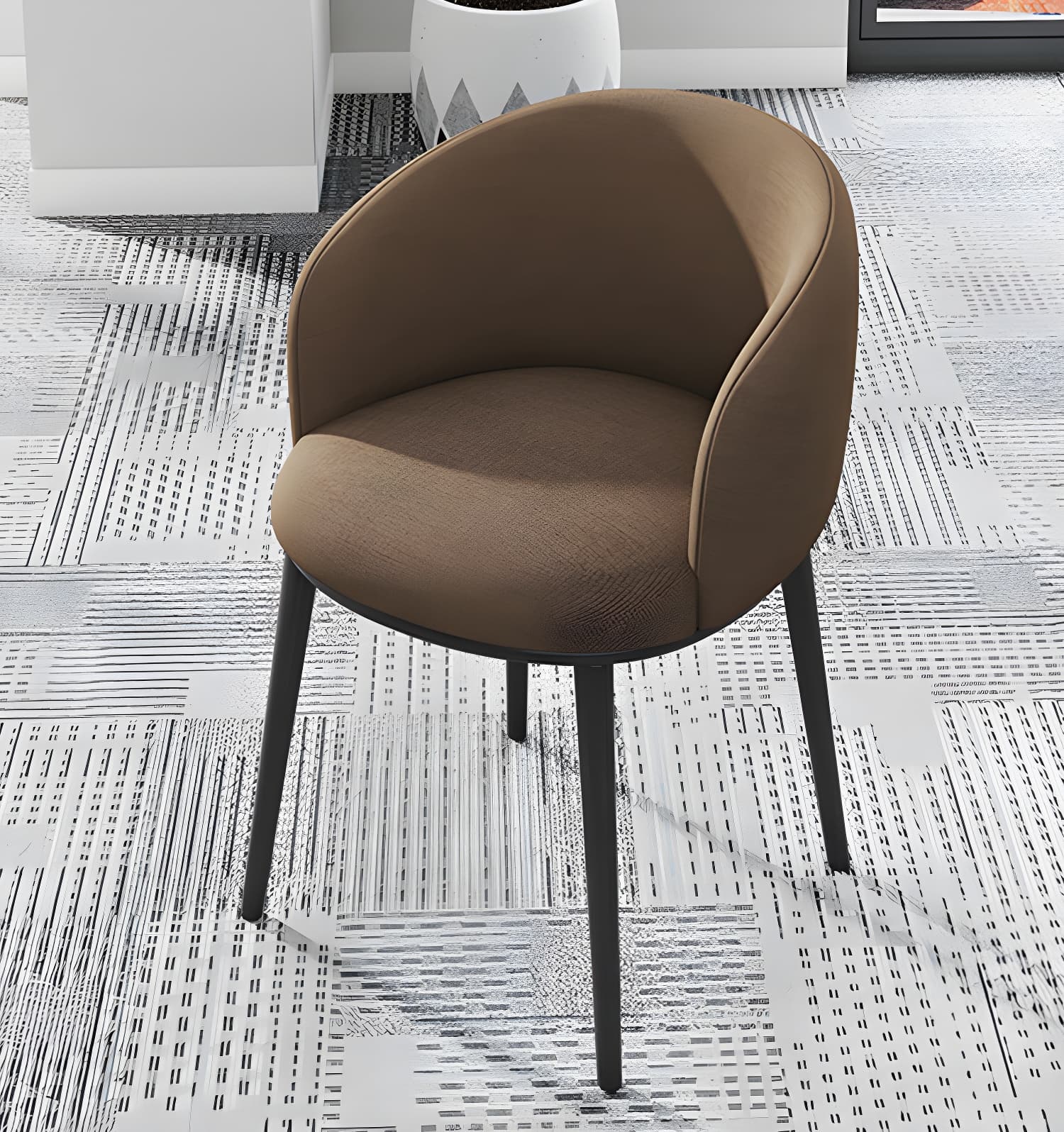 Modern Upholstered Home Arm Chair Solid Back Matte Finish Dining Chair - image 29