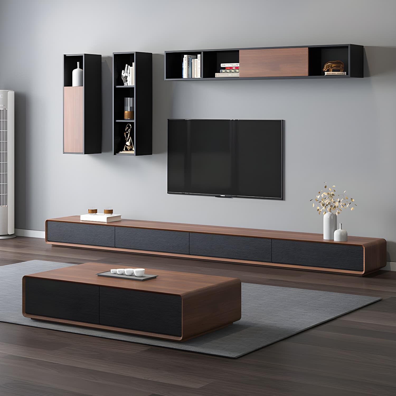 Contemporary 15.75-inch D TV Console Wooden TV Stand for TVs with Drawers - image 6