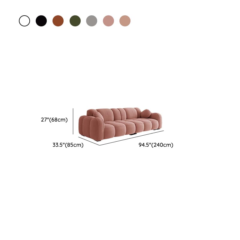 Minimalist Solid Color Standard Sofa Stain Resistant/Water Resistant Dove Grey/Auburn/Amber Color with 2 Pillows & Arm for 4-seater/Seats 3 - image 20
