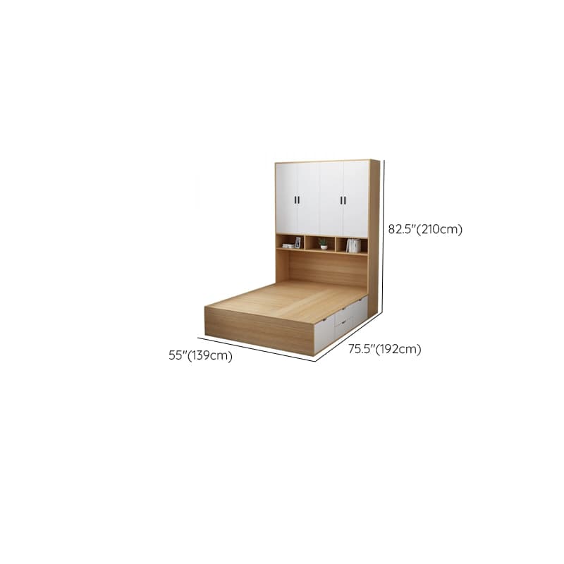 Natural Color Solid Color Storage Included with 4 Storage Boxes and Wardrobe for Bedroom - image 17