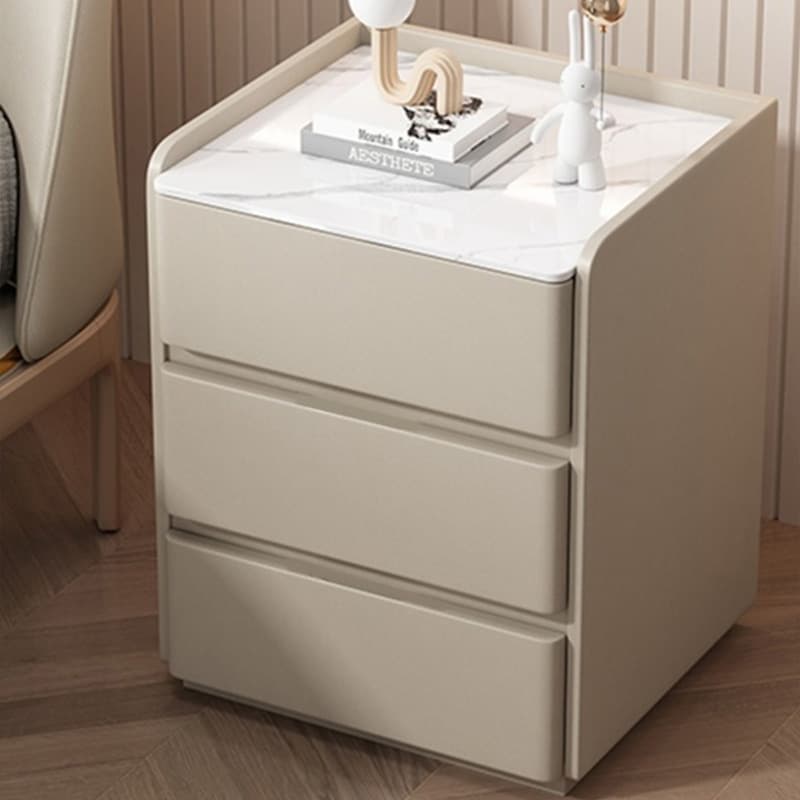 Elegant Modern Wooden Nightstand with Three Drawers for Storage in Narrow Size - image 14