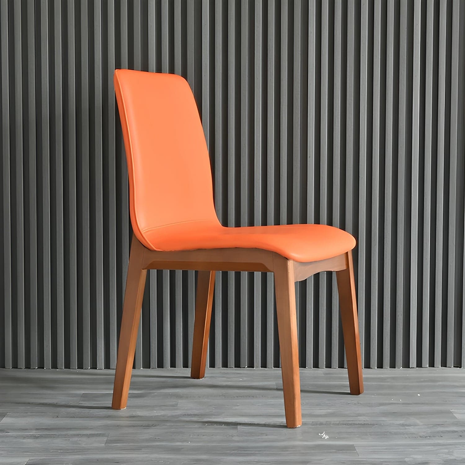 Modern Faux Leather Dining Chair with Solid Wood Legs for Dining Room - image 8