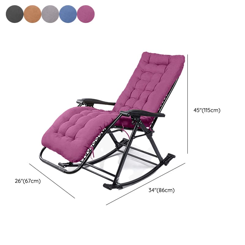 Simplistic Stain Resistant Metal Cushioned Rocking Accent Chair with Round Arm - image 15