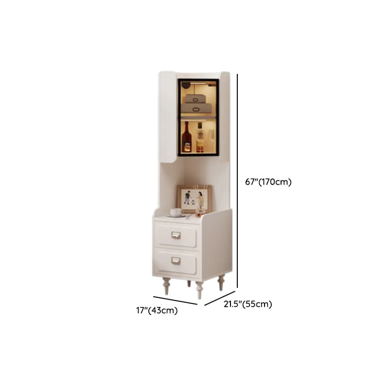 Scratch-immune Accent Cabinet with 2 Exterior Shelves, Sintered Stone Countertop, Glazed Door, Stain Resistant, and LED Lighting - image 6