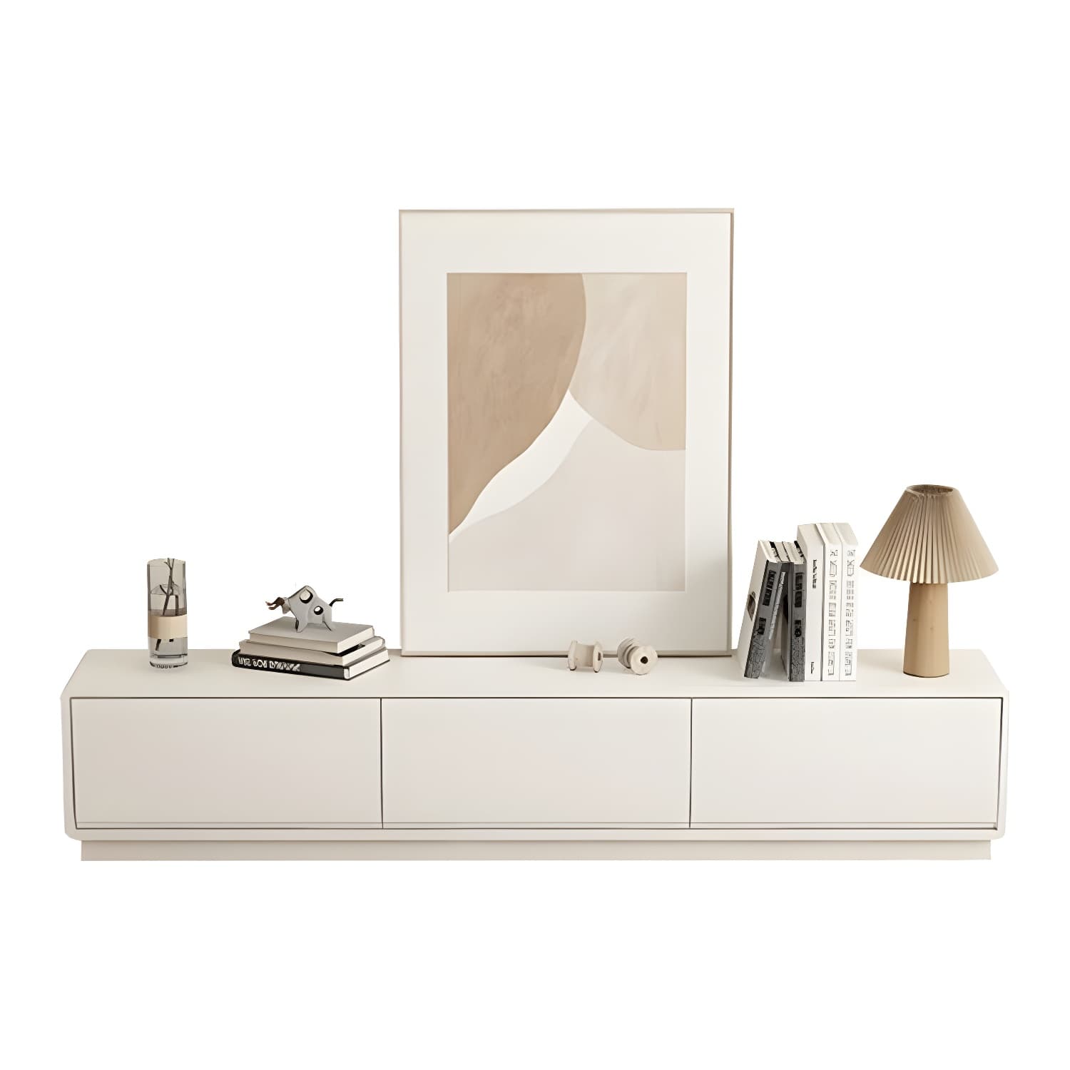 Modern Wood TV Stand with Drawers and Low Height, Featuring Cable Management - image 7
