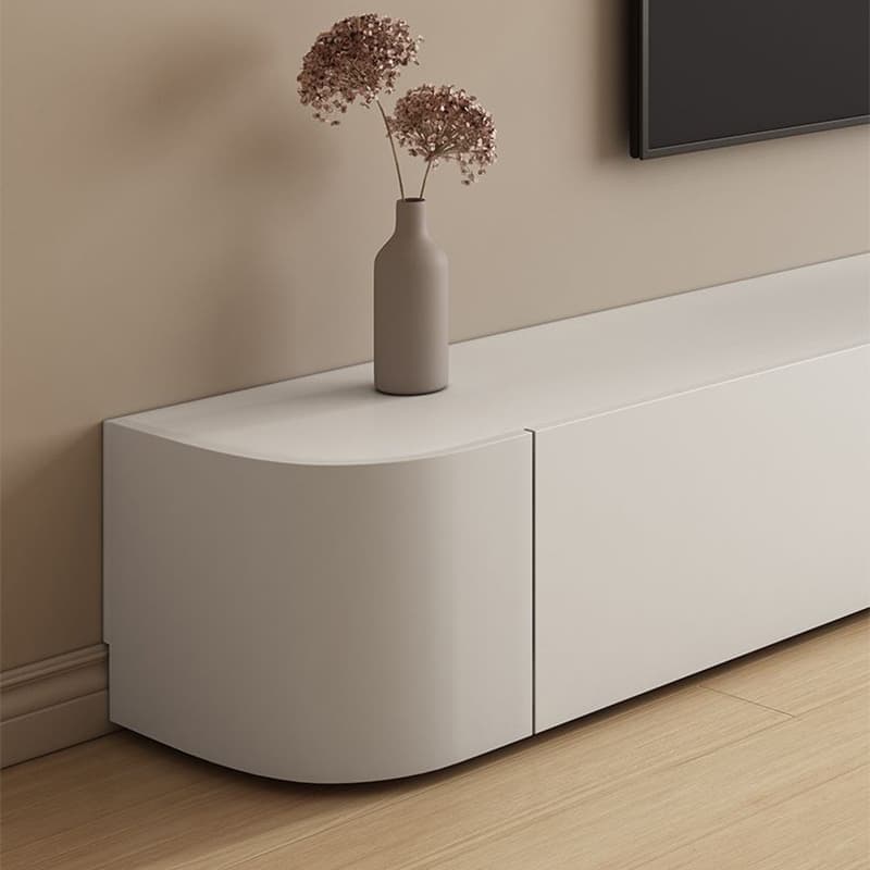 Modern White Long Over 67 inches TV Stand Featuring Without Legs Design and Self-Close Drawer Glides - image 6