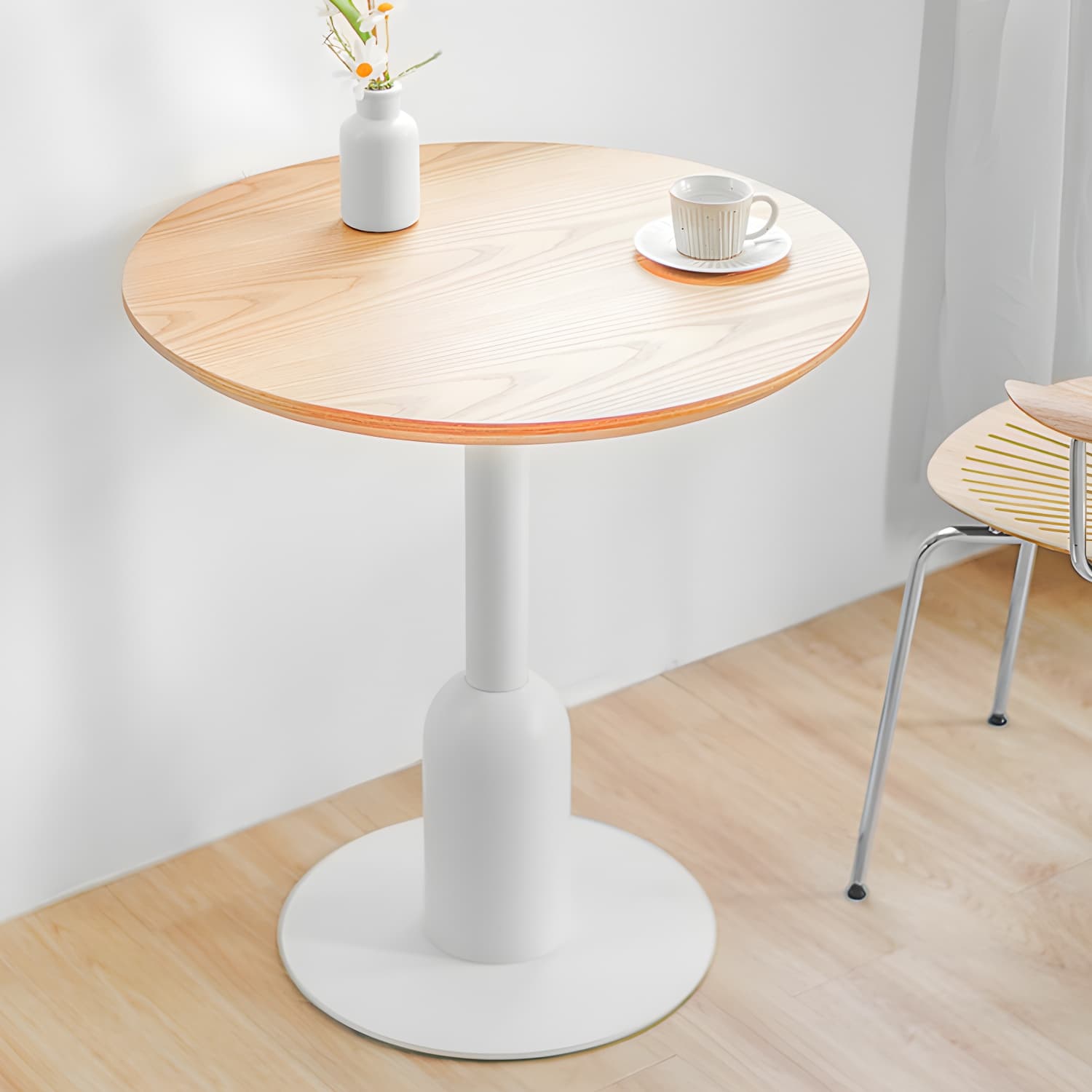 Industrial Style Dining Site Table MDF Dining Room Furniture with Pedestal Base - image 5