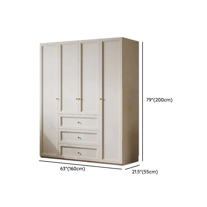 Chalk Modish Self-supporting Cabinet Armoire with Soft Close Drawer, Soft Close Door, and Hinged Hanging Rod - image 12