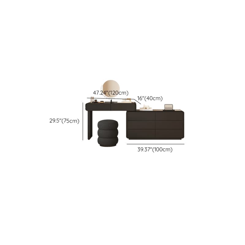 Midnight Black Modish Large/Standard Makeup Vanity with Vitreous Table Top, 8 Drawers/5 Drawers, and Scalable Design - image 18