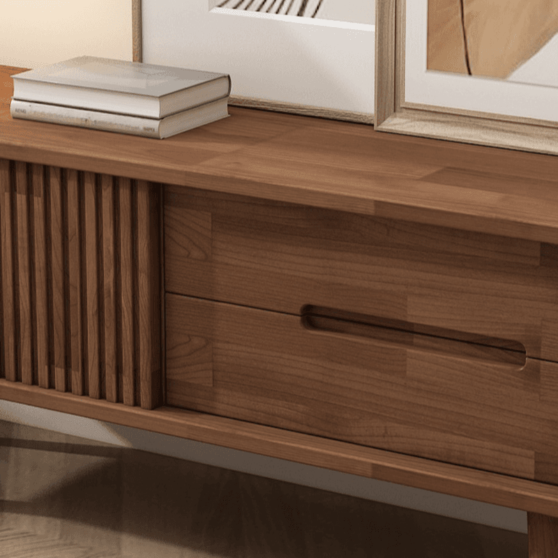 Simplistic Oak Wood TV Stand with 2 Drawers and 2 Cabinets - image 11
