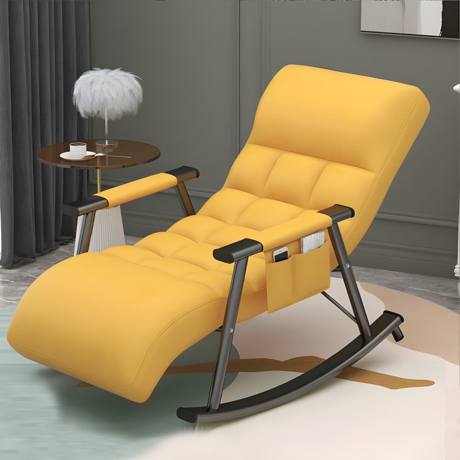 Stylish Tufted Upholstered Rocking Chair - Modern Design for a Comfy Home - image 15