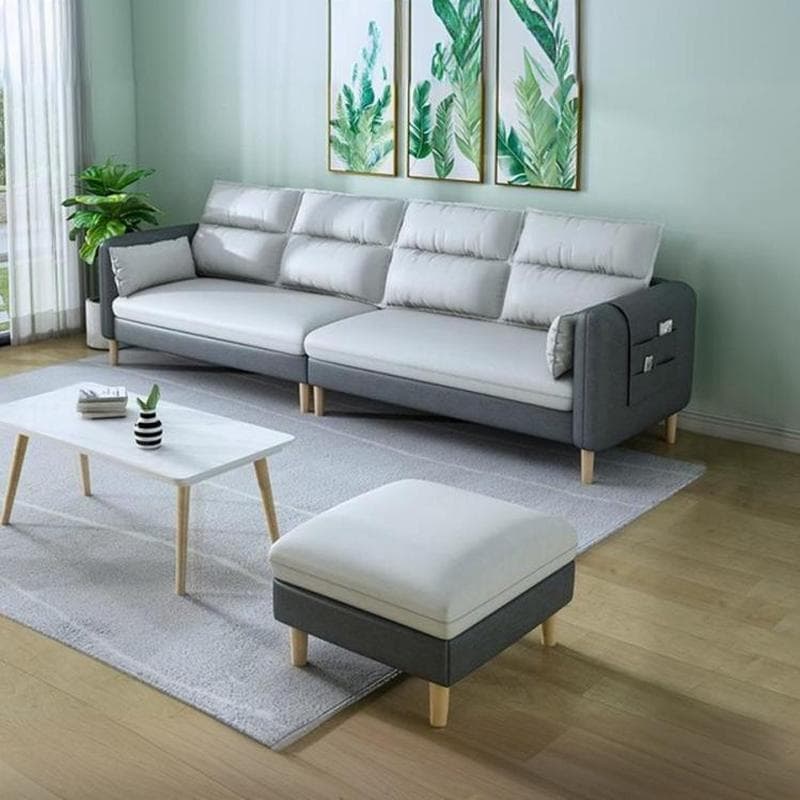Modern Square Arm Storage Sofas with Loose Back and Ottoman for Living Room - image 23