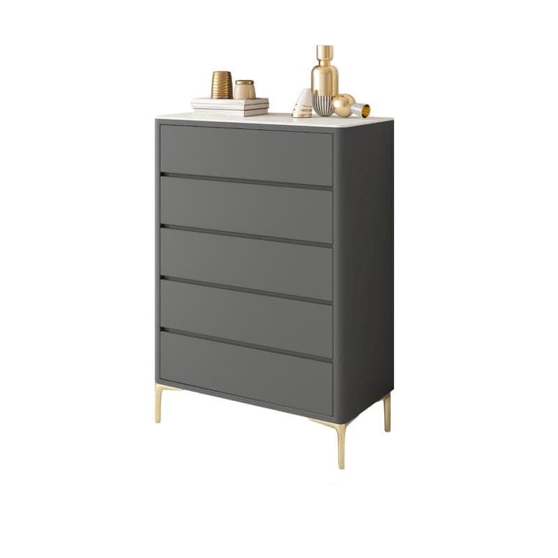 Glam Style Solid Wood Storage Chest with Stone Top and Soft-Close Drawers - image 7