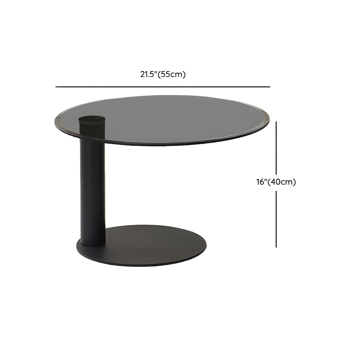 Round Wood Cocktail Table Set with 2 Drawers Modern Walnut Coffee Table - image 14