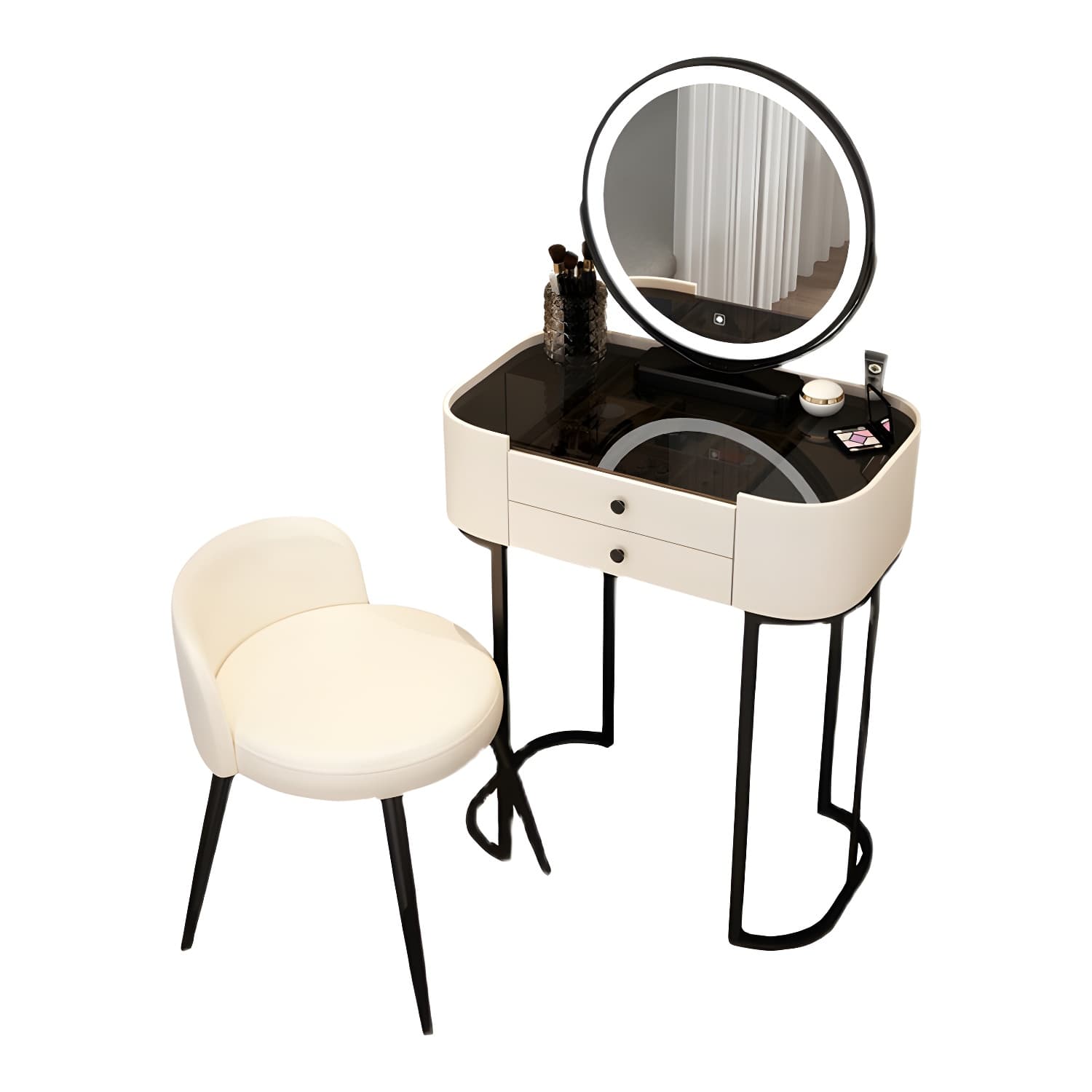Contemporary Bedroom Makeup Vanity Desk Stone Vanity Dressing Table - image 9